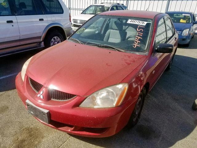 JA3AJ26E94U016212 - 2004 MITSUBISHI LANCER ES RED photo 2