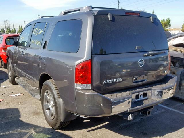 5N1AA08A87N705720 - 2007 NISSAN ARMADA SE CHARCOAL photo 3