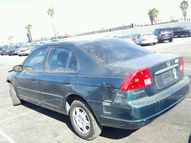 JHMES16241S012154 - 2001 HONDA CIVIC DX GREEN photo 3