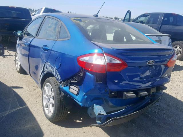 3FADP4BJ2KM150093 - 2019 FORD FIESTA SE BLUE photo 3