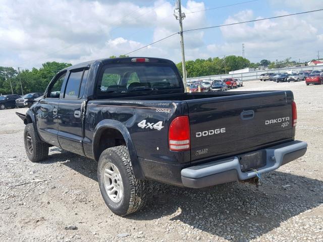 1D7HG38K64S556870 - 2004 DODGE DAKOTA QUA BLACK photo 3