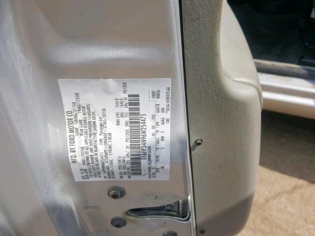 1FAFP34N96W254475 - 2006 FORD FOCUS ZX4 GRAY photo 10