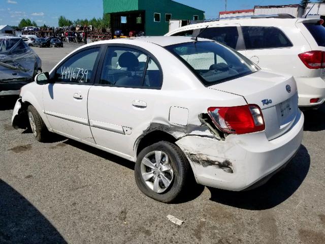 KNADH4B31A6691544 - 2010 KIA RIO LX WHITE photo 3