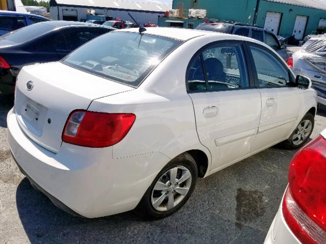 KNADH4B31A6691544 - 2010 KIA RIO LX WHITE photo 4