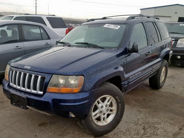 1J4GW48S14C319450 - 2004 JEEP GRAND CHER BLUE photo 2