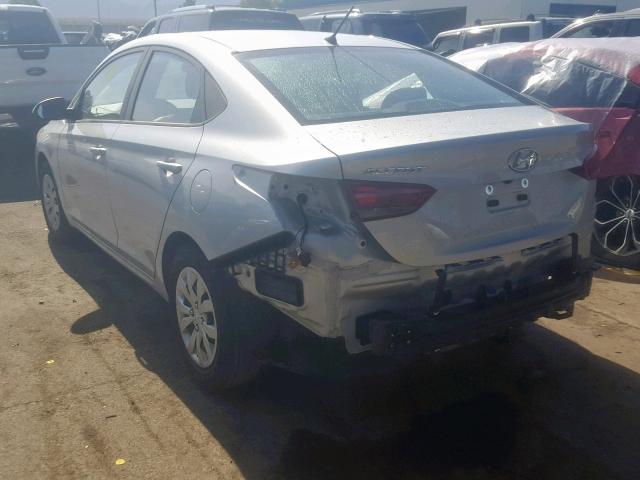 3KPC24A3XKE051748 - 2019 HYUNDAI ACCENT SE SILVER photo 3