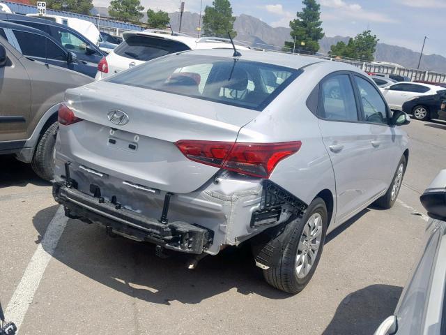 3KPC24A3XKE051748 - 2019 HYUNDAI ACCENT SE SILVER photo 4