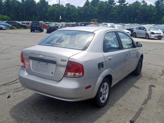 KL1TD52665B450528 - 2005 CHEVROLET AVEO BASE ვერცხლისფერი ფოტო 4