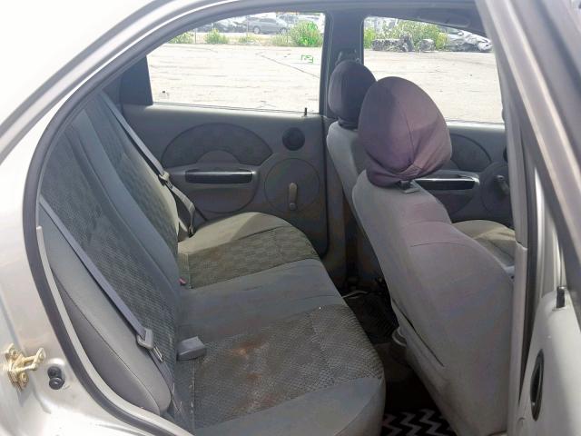 KL1TD52665B450528 - 2005 CHEVROLET AVEO BASE ვერცხლისფერი ფოტო 6
