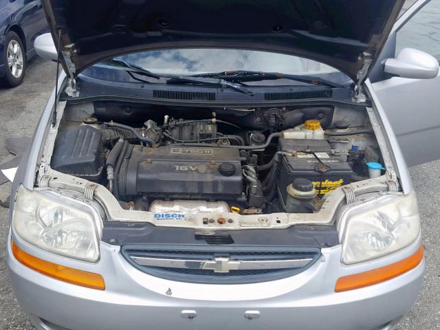KL1TD52665B450528 - 2005 CHEVROLET AVEO BASE ვერცხლისფერი ფოტო 7