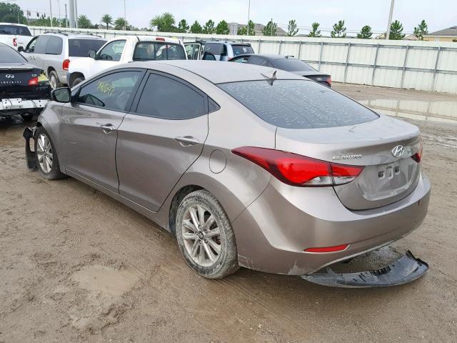 5NPDH4AE3EH542893 - 2014 HYUNDAI ELANTRA SE BROWN photo 3