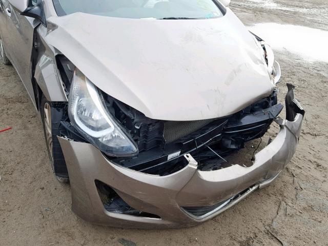 5NPDH4AE3EH542893 - 2014 HYUNDAI ELANTRA SE BROWN photo 9