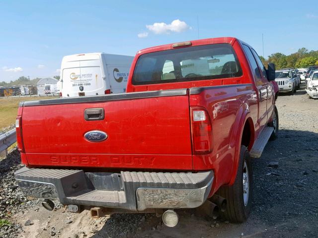 1FTWW31R88EE53577 - 2008 FORD F350 SRW S RED photo 4