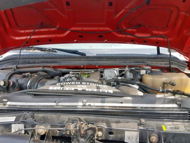 1FTWW31R88EE53577 - 2008 FORD F350 SRW S RED photo 7