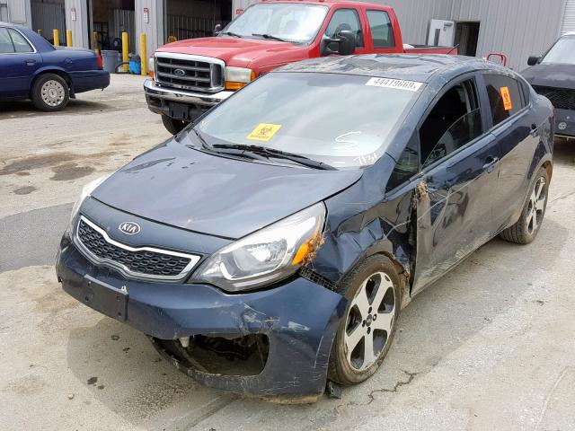 KNADN4A35C6061636 - 2012 KIA RIO EX BLUE photo 2