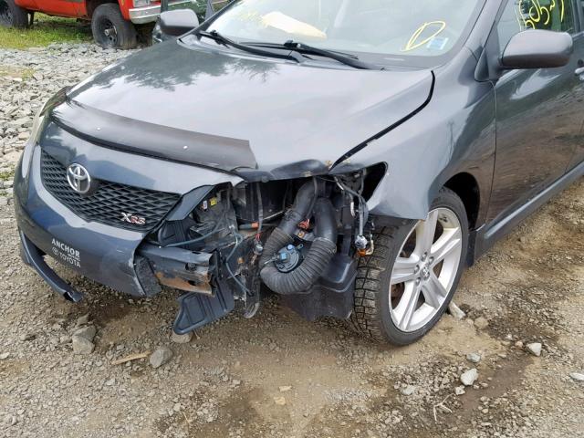 2T1BE4EE1AC031027 - 2010 TOYOTA COROLLA XR GRAY photo 9