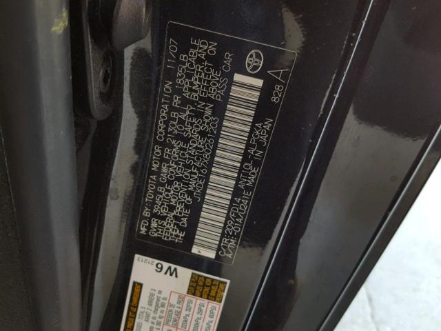 JTKDE167X80261203 - 2008 TOYOTA SCION TC 黑色 照片 10