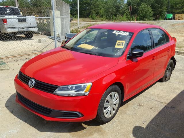 3VW2K7AJ7DM391991 - 2013 VOLKSWAGEN JETTA BASE RED photo 2