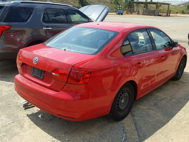 3VW2K7AJ7DM391991 - 2013 VOLKSWAGEN JETTA BASE RED photo 4