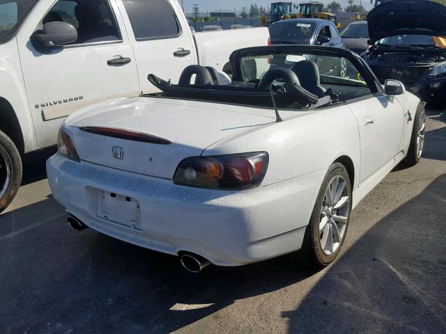 JHMAP21447S004160 - 2007 HONDA S2000 WHITE photo 4