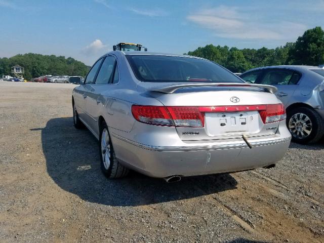 KMHFC46F87A164293 - 2007 HYUNDAI AZERA SE SILVER photo 3