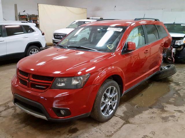 3C4PDDEG0JT389047 - 2018 DODGE JOURNEY GT RED photo 2