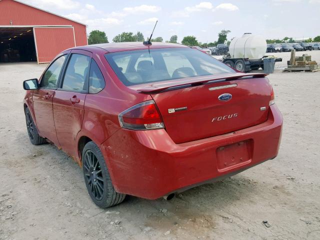 1FAHP3GN8BW109023 - 2011 FORD FOCUS SES RED photo 3