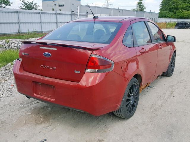 1FAHP3GN8BW109023 - 2011 FORD FOCUS SES RED photo 4