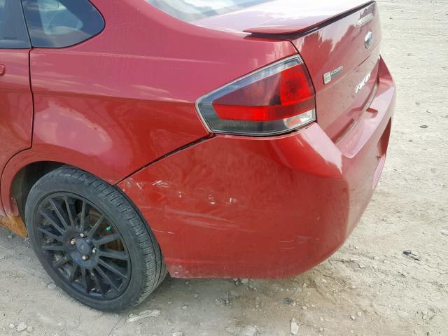 1FAHP3GN8BW109023 - 2011 FORD FOCUS SES RED photo 9