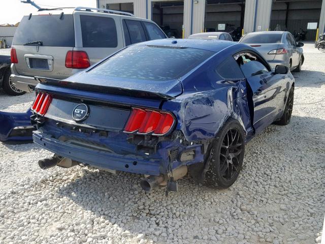 1FA6P8CF2F5404911 - 2015 FORD MUSTANG GT BLUE photo 4