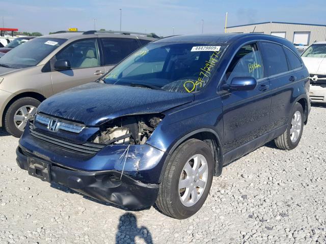 5J6RE48748L039731 - 2008 HONDA CR-V EXL BLUE photo 2