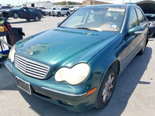 WDBRF61J22F278087 - 2002 MERCEDES-BENZ C 240 GREEN photo 2