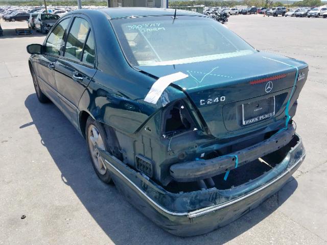 WDBRF61J22F278087 - 2002 MERCEDES-BENZ C 240 GREEN photo 3