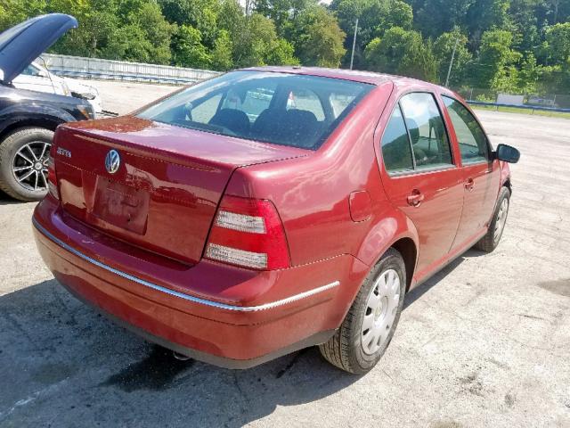 3VWRK69M14M139502 - 2004 VOLKSWAGEN JETTA GL RED photo 4