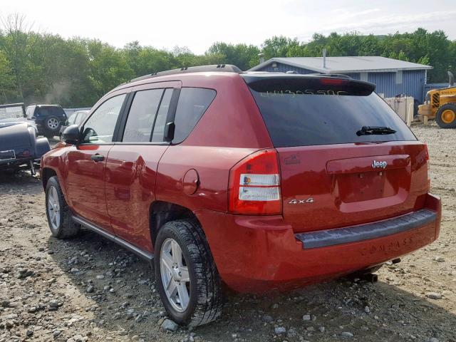 1J8FF47W47D168150 - 2007 JEEP COMPASS RED photo 3