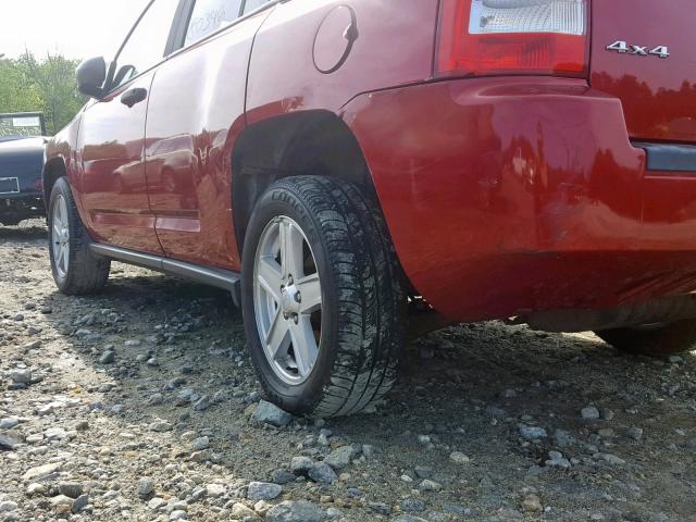 1J8FF47W47D168150 - 2007 JEEP COMPASS RED photo 9
