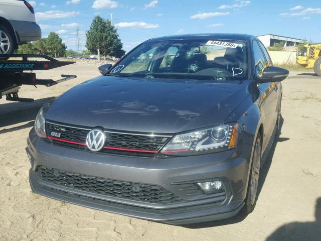 3VW4T7AJ8GM235405 - 2016 VOLKSWAGEN JETTA GLI GRAY photo 2