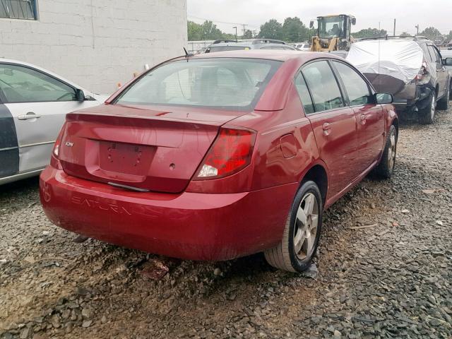 1G8AK55F67Z175880 - 2007 SATURN ION LEVEL RED photo 4