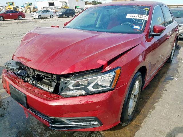 1VWAT7A34HC043485 - 2017 VOLKSWAGEN PASSAT S RED photo 2