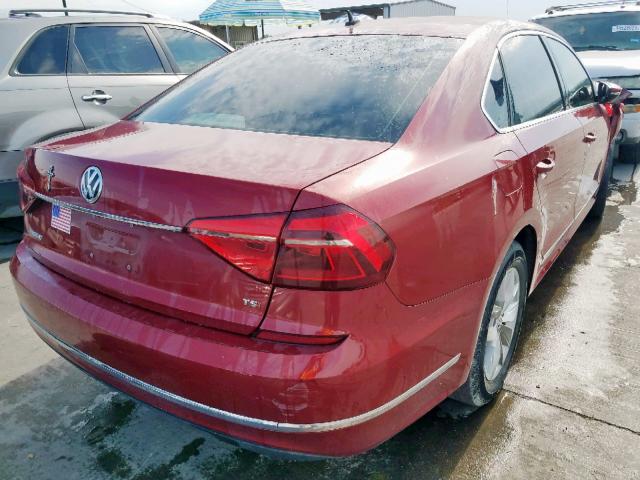 1VWAT7A34HC043485 - 2017 VOLKSWAGEN PASSAT S RED photo 4