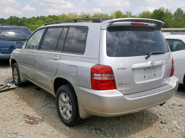 JTEHF21A220048909 - 2002 TOYOTA HIGHLANDER SILVER photo 3