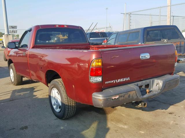 5TBJN32123S396195 - 2003 TOYOTA TUNDRA BURGUNDY photo 3