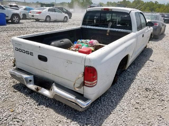 1B7GL22X9XS315910 - 1999 DODGE DAKOTA WHITE photo 4