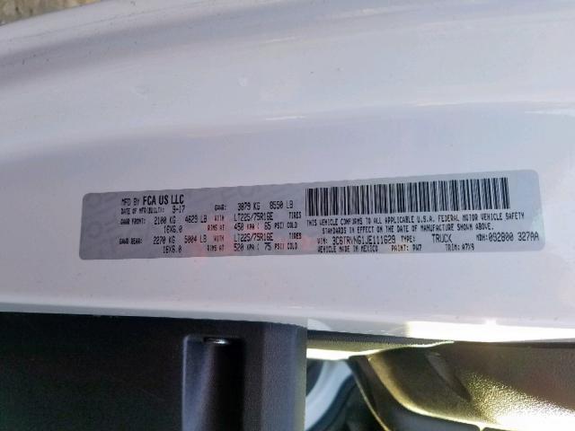 3C6TRVNG1JE111629 - 2018 RAM PROMASTER 白色 照片 10