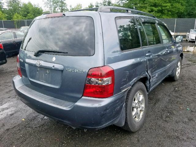 JTEDP21AX50089806 - 2005 TOYOTA HIGHLANDER BLUE photo 4