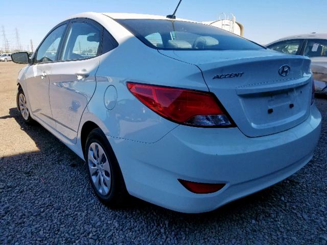 KMHCT4AE1GU013375 - 2016 HYUNDAI ACCENT SE WHITE photo 3