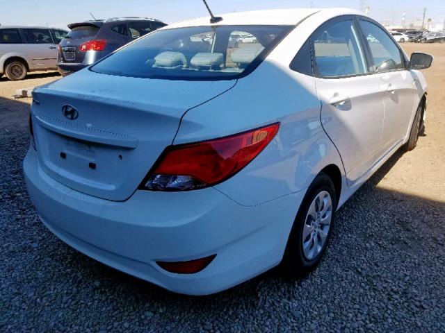 KMHCT4AE1GU013375 - 2016 HYUNDAI ACCENT SE WHITE photo 4