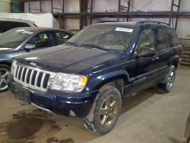 1J4GW58N04C156080 - 2004 JEEP GRAND CHER BLUE photo 2