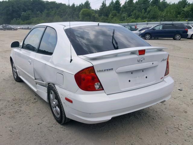 KMHCG35C65U359569 - 2005 HYUNDAI ACCENT GS WHITE photo 3