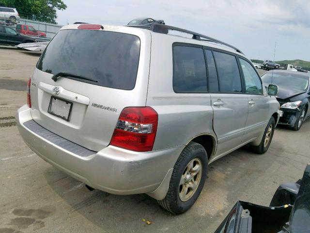 JTEGD21A050126304 - 2005 TOYOTA HIGHLANDER SILVER photo 4